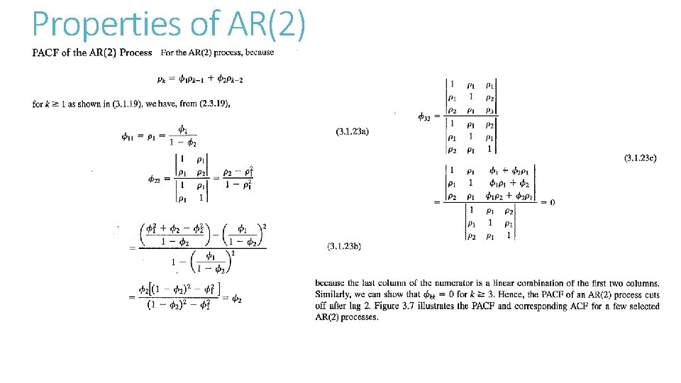 Properties of AR(2) 