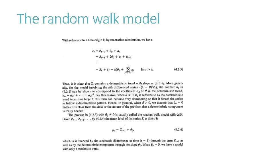 The random walk model 