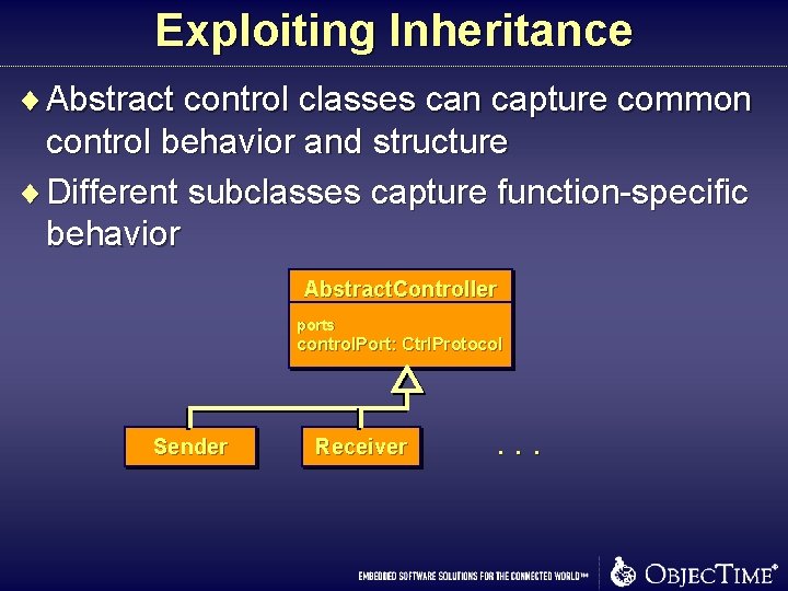 Exploiting Inheritance ¨ Abstract control classes can capture common control behavior and structure ¨ Exploiting Inheritance ¨ Abstract control classes can capture common control behavior and structure ¨