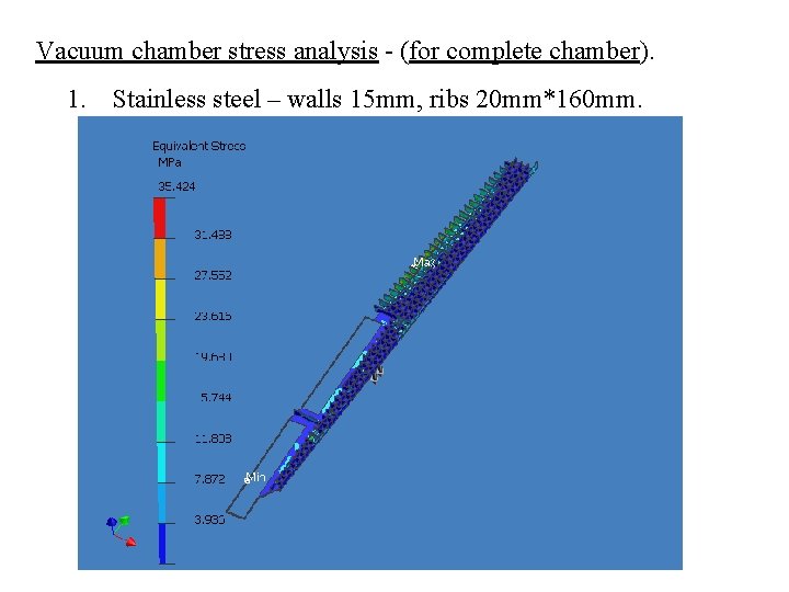 Vacuum chamber stress analysis - (for complete chamber). 1. Stainless steel – walls 15