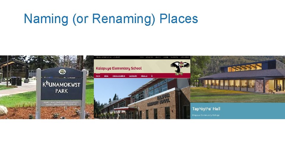 Naming (or Renaming) Places 