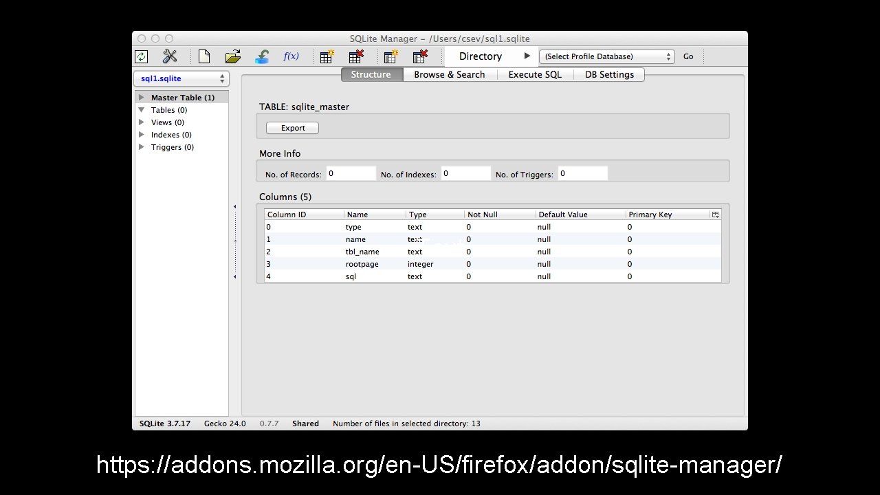 Text https: //addons. mozilla. org/en-US/firefox/addon/sqlite-manager/ 