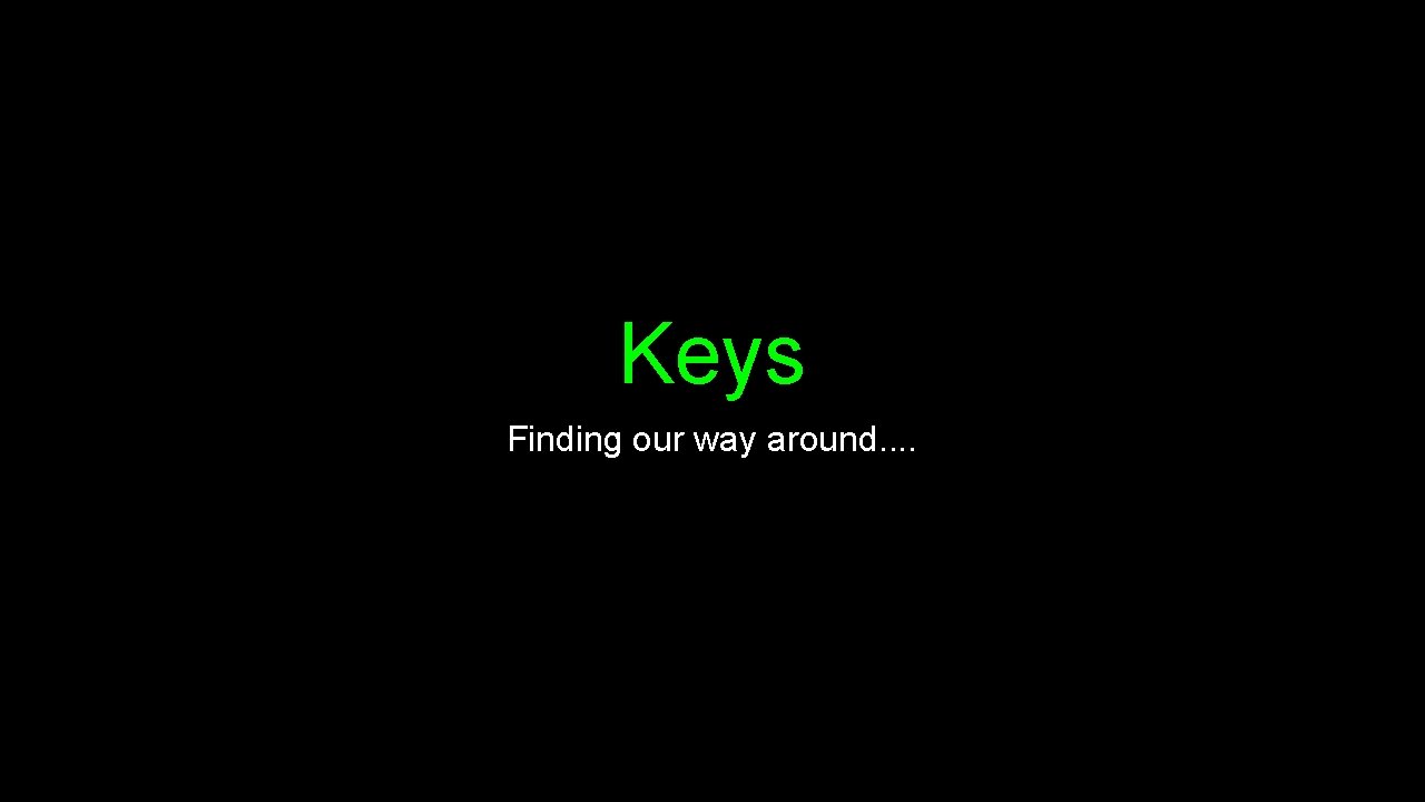 Keys Finding our way around. . 