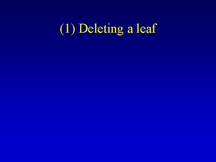 (1) Deleting a leaf 