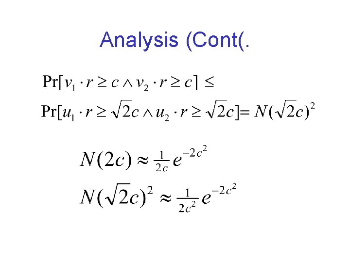 Analysis (Cont(. 