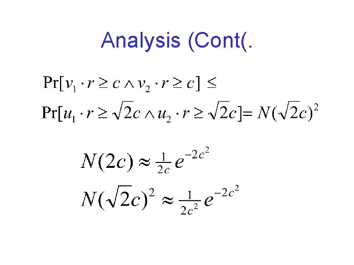 Analysis (Cont(. Analysis (Cont(.