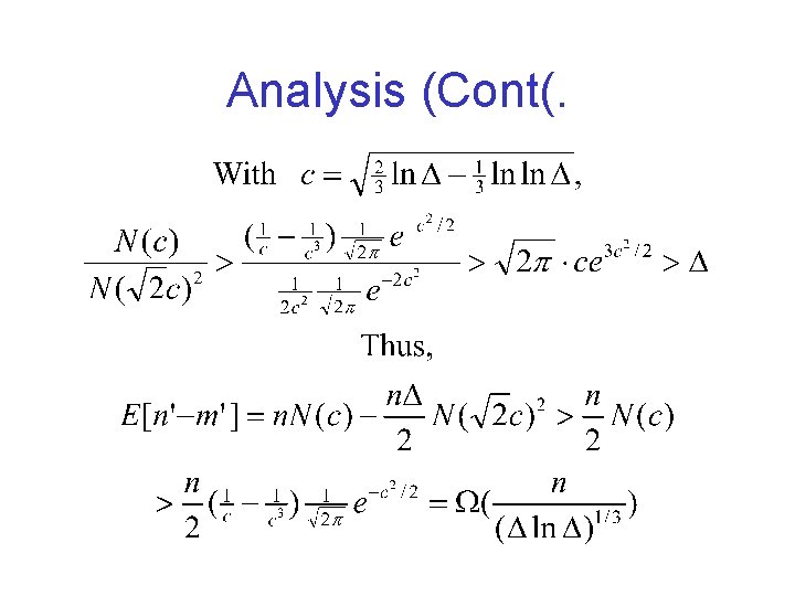Analysis (Cont(. Analysis (Cont(.