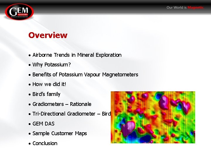 Overview · Airborne Trends in Mineral Exploration · Why Potassium? · Benefits of Potassium