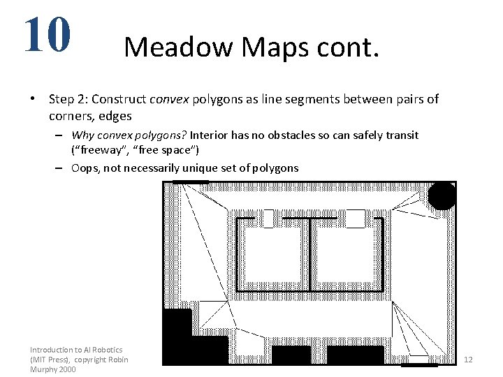 10 Meadow Maps cont. • Step 2: Construct convex polygons as line segments between