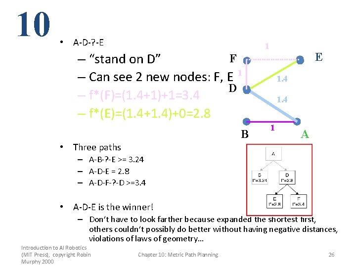 10 • A-D-? -E F – “stand on D” – Can see 2 new