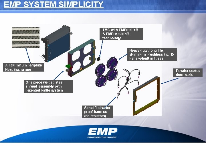 EMP SYSTEM SIMPLICITY TMC with EMPredict® & EMPrecision® technology Heavy duty, long life, aluminum