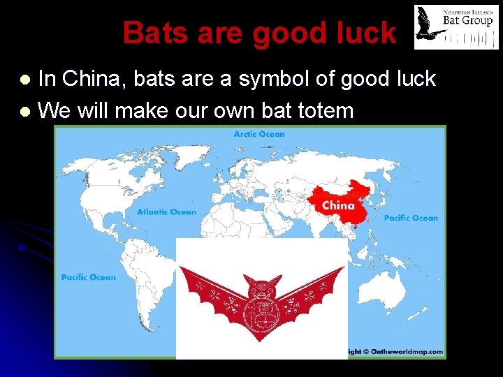 Bats are good luck In China, bats are a symbol of good luck l