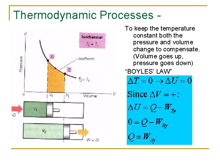 Thermodynamic Processes - To keep the temperature Isothermal constant both the pressure and volume