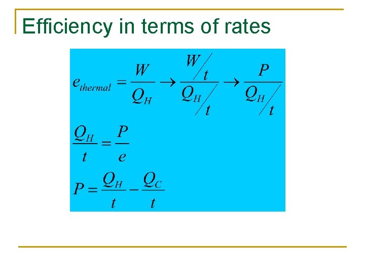 Efficiency in terms of rates 