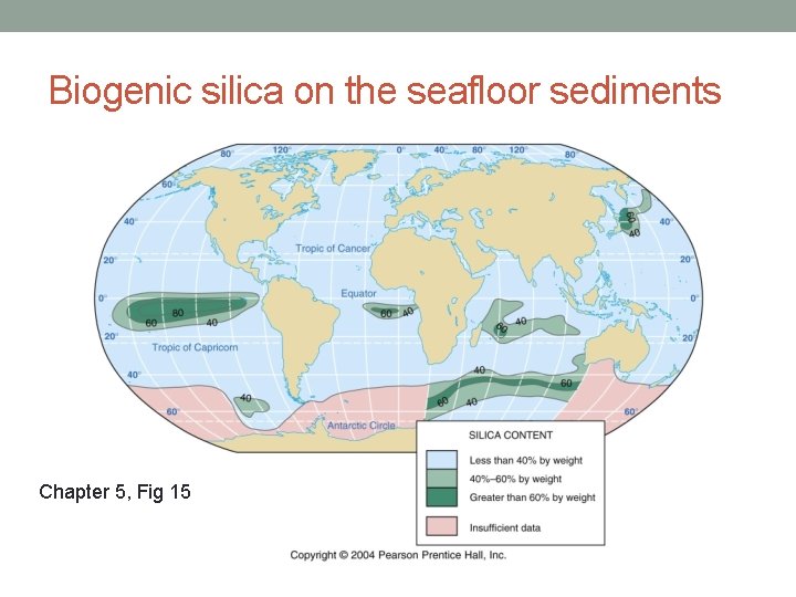 Biogenic silica on the seafloor sediments Chapter 5, Fig 15 