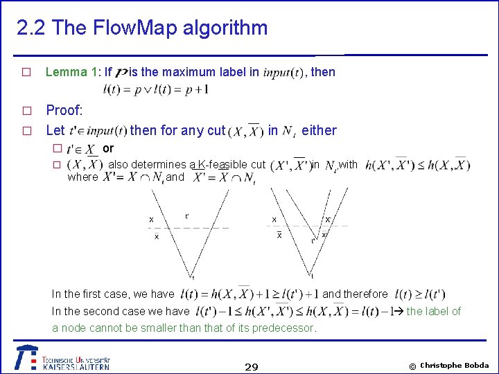 2. 2 The Flow. Map algorithm � Lemma 1: If Proof: � Let is