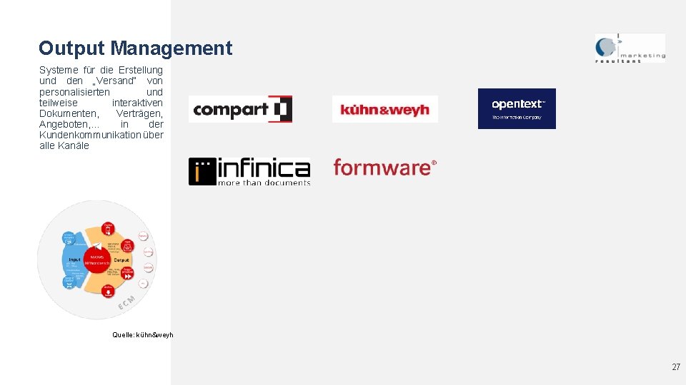 Output Management Systeme für die Erstellung und den „Versand“ von personalisierten und teilweise interaktiven Output Management Systeme für die Erstellung und den „Versand“ von personalisierten und teilweise interaktiven