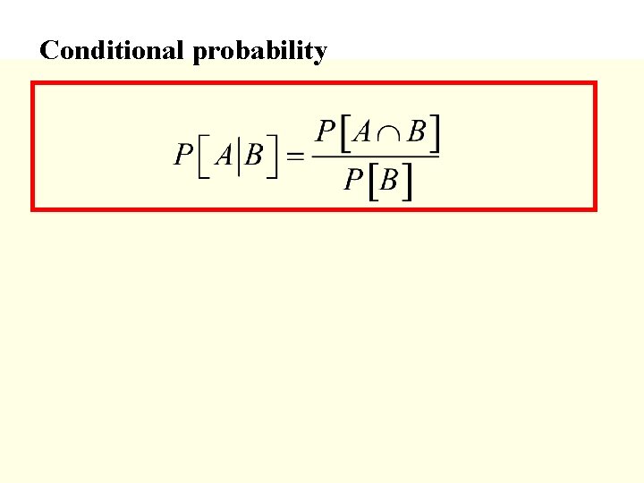Conditional probability 