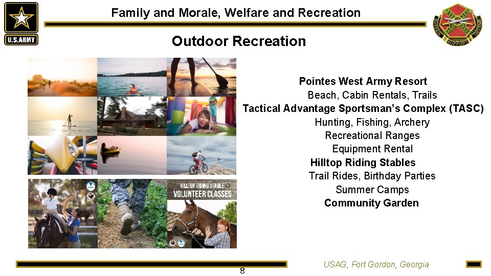 Family and Morale, Welfare and Recreation Outdoor Recreation Pointes West Army Resort Beach, Cabin