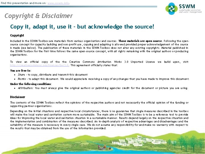 Find this presentation and more on: www. ssswm. info. Copyright & Disclaimer Copy it,