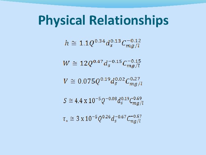 Physical Relationships 