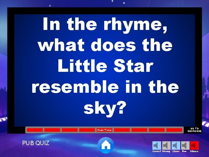 In the rhyme, what does the Little Star resemble in the sky? GO TO