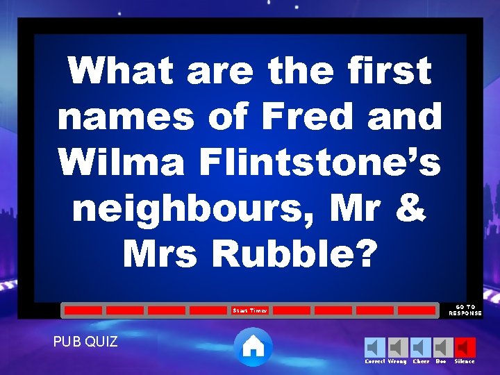 What are the first names of Fred and Wilma Flintstone’s neighbours, Mr & Mrs