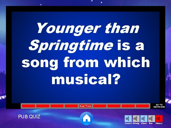 Younger than Springtime is a song from which musical? GO TO RESPONSE Start Timer