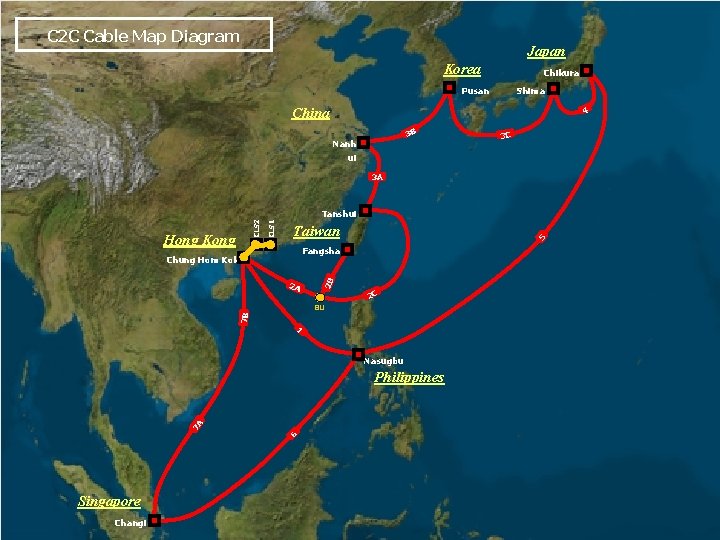 C 2 C Cable Map Diagram Japan Korea Chikura Shima Pusan China 4 3