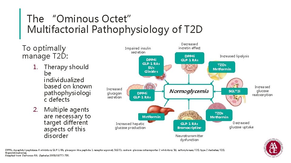 The “Ominous Octet” Multifactorial Pathophysiology of T 2 D To optimally manage T 2