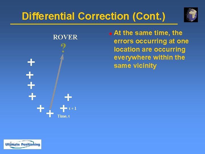Differential Correction (Cont. ) ROVER ? t+1 Time, t u At the same time,