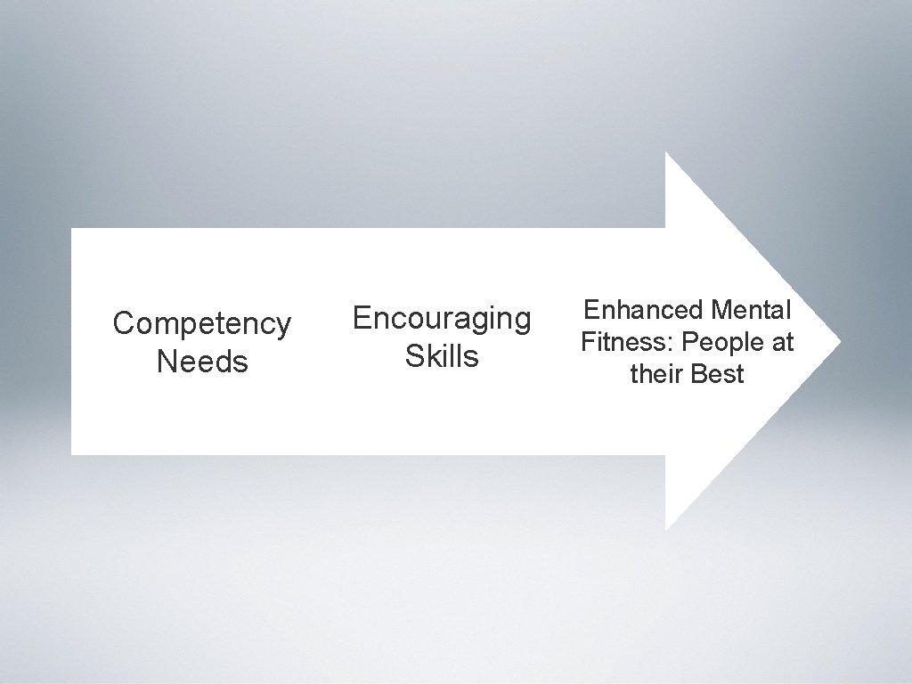 Competency Needs Encouraging Skills Enhanced Mental Fitness: People at their Best 