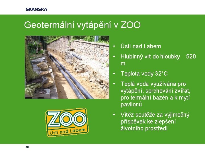 Geotermální vytápění v ZOO • Ústí nad Labem • Hlubinný vrt do hloubky m