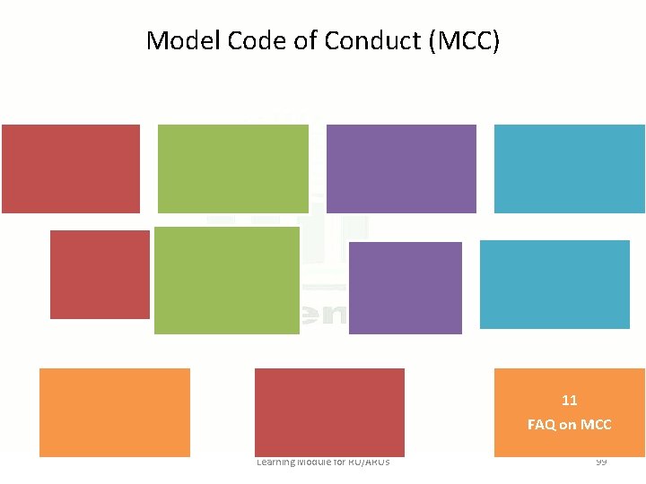 Model Code of Conduct (MCC) 11 FAQ on MCC Learning Module for RO/AROs 99