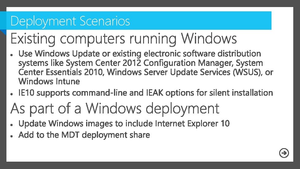 Deployment Scenarios 