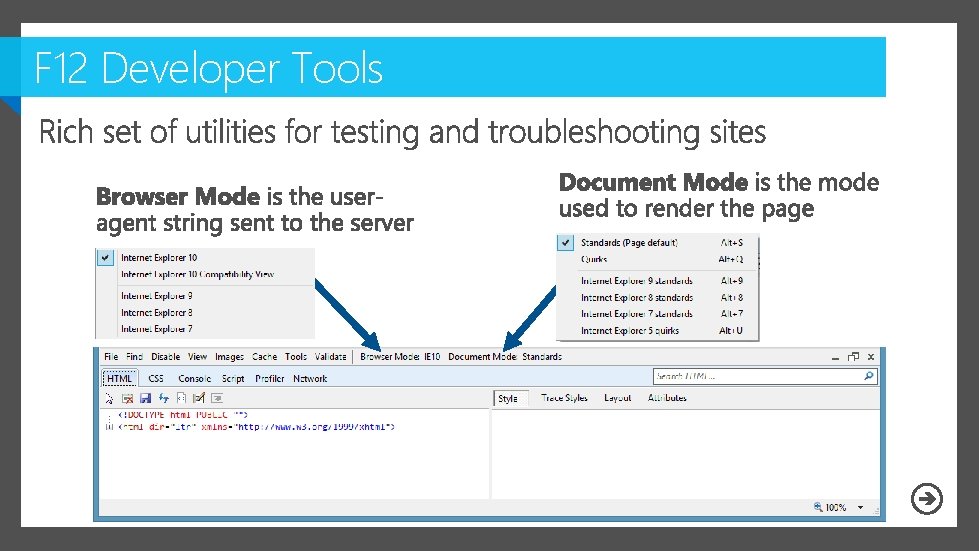 F 12 Developer Tools 