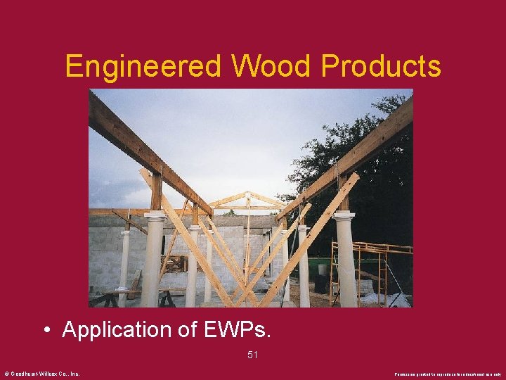 Engineered Wood Products • Application of EWPs. 51 © Goodheart-Willcox Co. , Inc. Permission