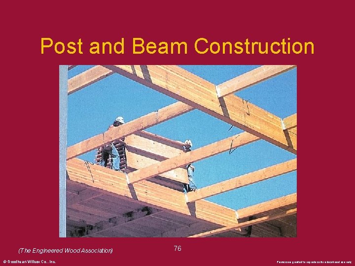 Post and Beam Construction (The Engineered Wood Association) © Goodheart-Willcox Co. , Inc. 76