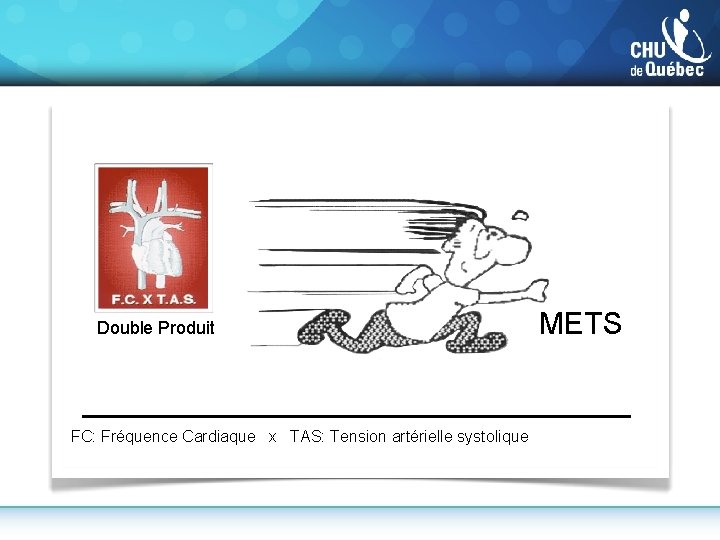 Double Produit FC: Fréquence Cardiaque x TAS: Tension artérielle systolique METS 