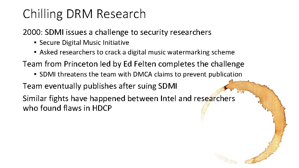 Chilling DRM Research 2000: SDMI issues a challenge to security researchers • Secure Digital