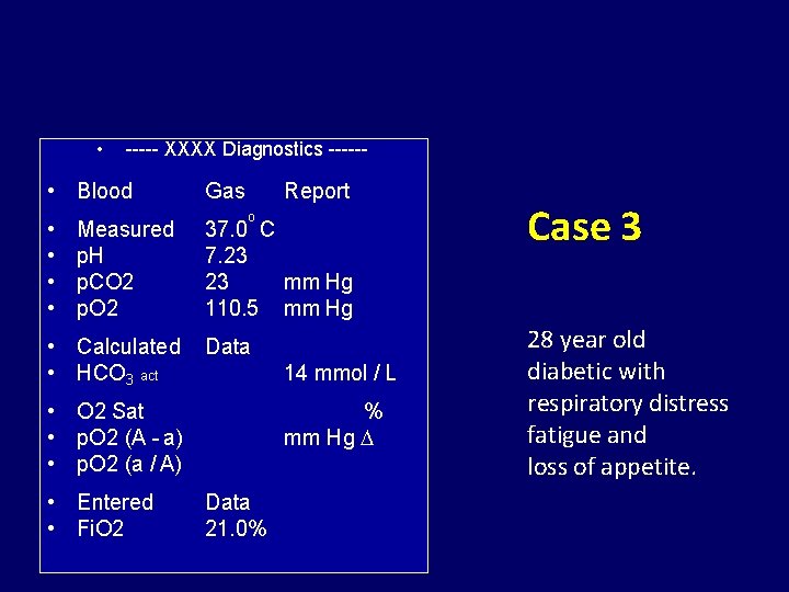  • ----- XXXX Diagnostics ------ • Blood • • Measured p. H p.