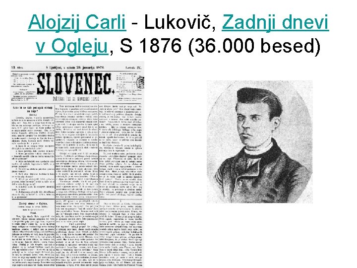 Alojzij Carli - Lukovič, Zadnji dnevi v Ogleju, S 1876 (36. 000 besed) 