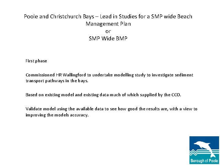 Poole and Christchurch Bays – Lead in Studies for a SMP wide Beach Management