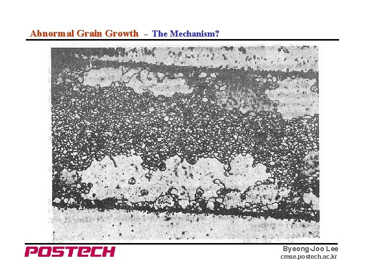 Abnormal Grain Growth – The Mechanism? Byeong-Joo Lee cmse. postech. ac. kr 