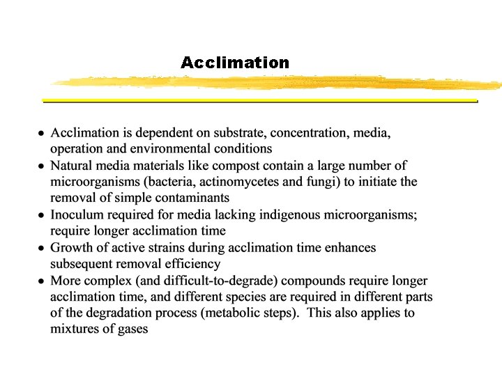 Acclimation Acclimation