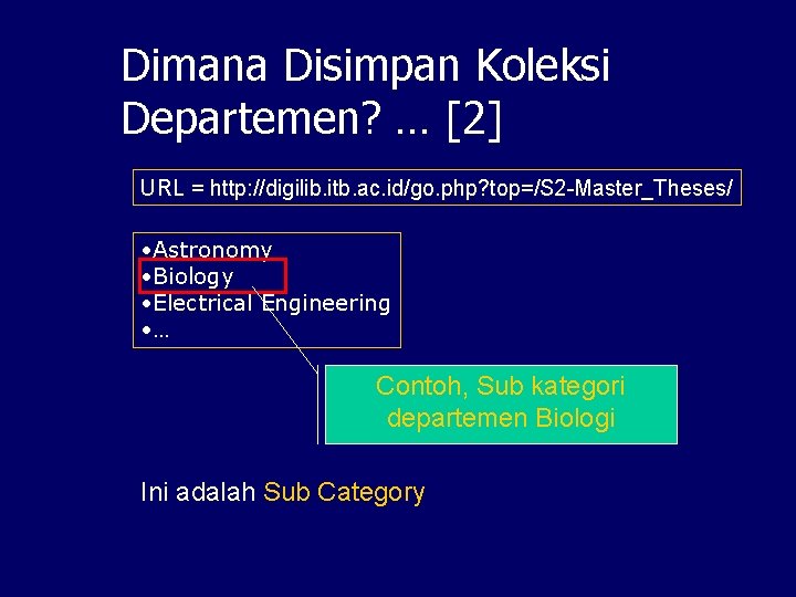 Dimana Disimpan Koleksi Departemen? … [2] URL = http: //digilib. itb. ac. id/go. php?