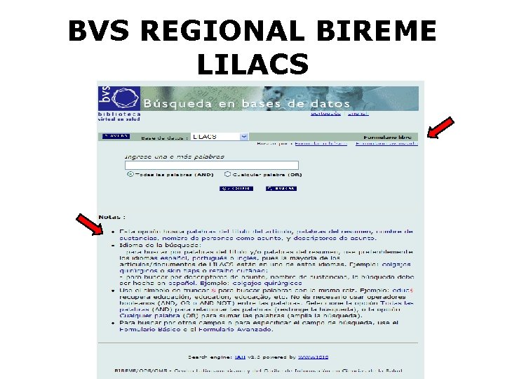 BVS REGIONAL BIREME LILACS 