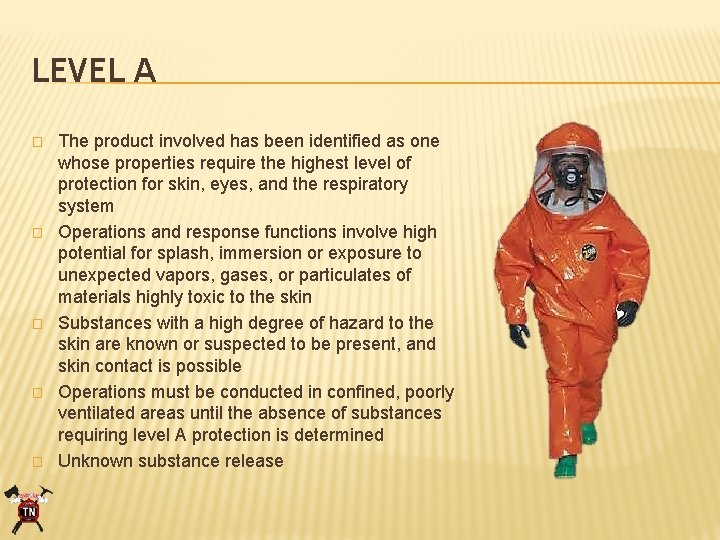 LEVEL A � � � The product involved has been identified as one whose