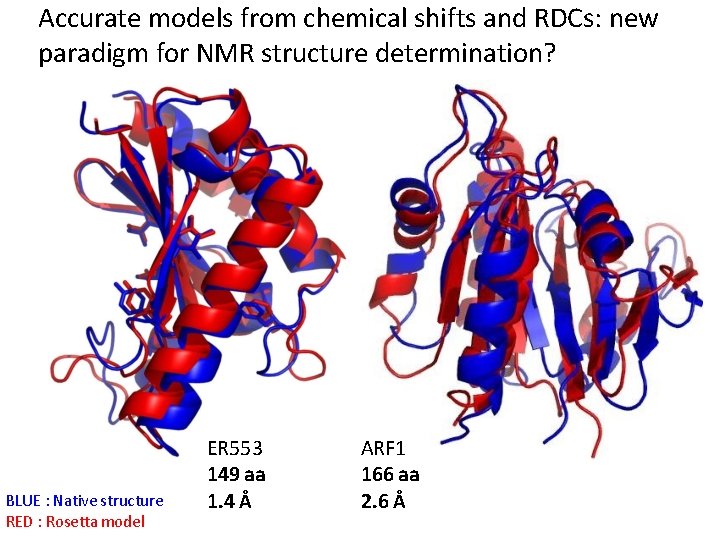 Accurate models from chemical shifts and RDCs: new paradigm for NMR structure determination? BLUE