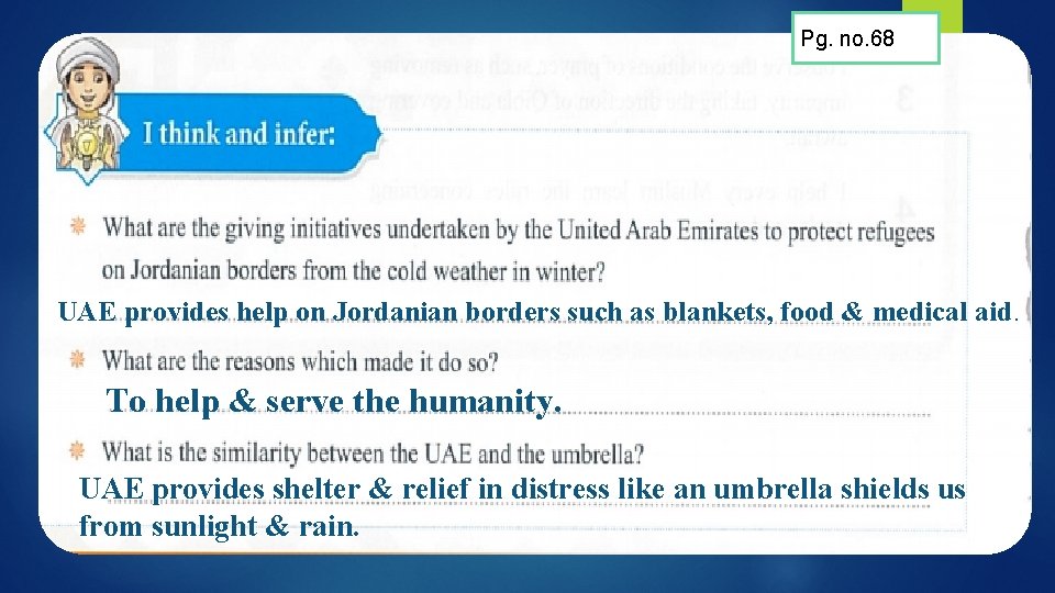 Pg. no. 68 UAE provides help on Jordanian borders such as blankets, food &